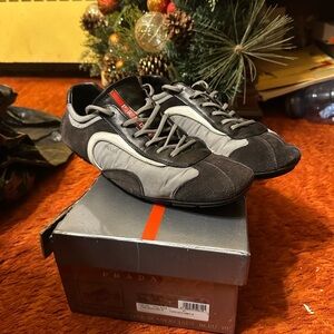 Prada Men's Black and Gray Sneakers